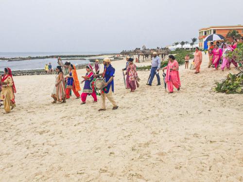 People going to an Indian Wedding at a Riviera Maya Beach